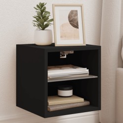 vidaXL Mueble de TV de pared con luces LED negro 30x28,5x30 cm