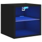 vidaXL Mueble de TV de pared con luces LED negro 30x28,5x30 cm vidaXL Mueble de TV de pared con luces LED negro 30x28,5x30 cm