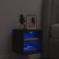 vidaXL Mueble de TV de pared con luces LED negro 30x28,5x30 cm vidaXL Mueble de TV de pared con luces LED negro 30x28,5x30 cm