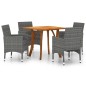 vidaXL Juego de comedor para jardín de 5 piezas gris vidaXL Juego de comedor para jardín de 5 piezas gris
