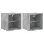 vidaXL Muebles TV de pared luces LED 2 uds gris hormigón 30x28,5x30 cm