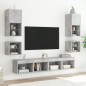 vidaXL Muebles TV de pared luces LED 2 uds gris hormigón 30x28,5x30 cm