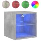 vidaXL Muebles TV de pared luces LED 2 uds gris hormigón 30x28,5x30 cm