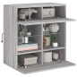vidaXL Mueble de TV de pared con luces LED gris Sonoma 58,5x30x60,5 cm vidaXL Mueble de TV de pared con luces LED gris Sonoma 58,5x30x60,5 cm