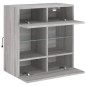 vidaXL Mueble de TV de pared con luces LED gris Sonoma 58,5x30x60,5 cm vidaXL Mueble de TV de pared con luces LED gris Sonoma 58,5x30x60,5 cm