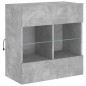vidaXL Mueble TV de pared con luces LED gris hormigón 58,5x30x60,5 cm