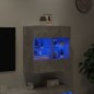 vidaXL Mueble TV de pared con luces LED gris hormigón 58,5x30x60,5 cm
