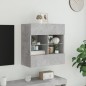 vidaXL Mueble TV de pared con luces LED gris hormigón 58,5x30x60,5 cm