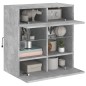 vidaXL Mueble TV de pared con luces LED gris hormigón 58,5x30x60,5 cm