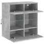 vidaXL Mueble TV de pared con luces LED gris hormigón 58,5x30x60,5 cm
