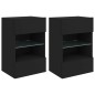 vidaXL Muebles de TV de pared con luces LED 2 uds negro 40x30x60,5 cm vidaXL Muebles de TV de pared con luces LED 2 uds negro 40x30x60,5 cm