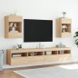 vidaXL Muebles TV de pared luces LED 2 uds roble Sonoma 40x30x60,5 cm vidaXL Muebles TV de pared luces LED 2 uds roble Sonoma 40x30x60,5 cm