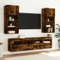 vidaXL Muebles TV de pared luces LED 2 uds roble ahumado 40x30x40 cm