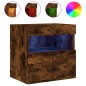 vidaXL Muebles TV de pared luces LED 2 uds roble ahumado 40x30x40 cm