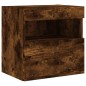 vidaXL Muebles TV de pared luces LED 2 uds roble ahumado 40x30x40 cm