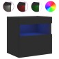 vidaXL Mueble de TV de pared con luces LED negro 40x30x40 cm