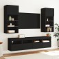 vidaXL Mueble de TV de pared con luces LED negro 40x30x40 cm