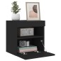 vidaXL Mueble de TV de pared con luces LED negro 40x30x40 cm