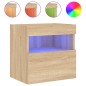 vidaXL Mueble de TV de pared con luces LED roble Sonoma 40x30x40 cm vidaXL Mueble de TV de pared con luces LED roble Sonoma 40x30x40 cm