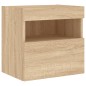 vidaXL Mueble de TV de pared con luces LED roble Sonoma 40x30x40 cm vidaXL Mueble de TV de pared con luces LED roble Sonoma 40x30x40 cm
