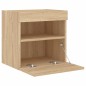 vidaXL Mueble de TV de pared con luces LED roble Sonoma 40x30x40 cm vidaXL Mueble de TV de pared con luces LED roble Sonoma 40x30x40 cm