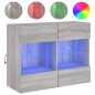 vidaXL Mueble de TV de pared con luces LED gris Sonoma 78,5x30x60,5 cm