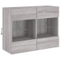 vidaXL Mueble de TV de pared con luces LED gris Sonoma 78,5x30x60,5 cm