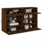 vidaXL Mueble TV de pared con luces LED roble marrón 98,5x30x60,5 cm