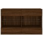 vidaXL Mueble TV de pared con luces LED roble marrón 98,5x30x60,5 cm