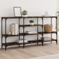 vidaXL Mesa consola madera de ingeniería roble ahumado 160x29x80 cm vidaXL Mesa consola madera de ingeniería roble ahumado 160x29x80 cm