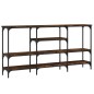 vidaXL Mesa consola madera de ingeniería roble ahumado 160x29x80 cm vidaXL Mesa consola madera de ingeniería roble ahumado 160x29x80 cm