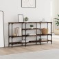 vidaXL Mesa consola madera de ingeniería roble ahumado 160x29x80 cm vidaXL Mesa consola madera de ingeniería roble ahumado 160x29x80 cm