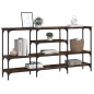 vidaXL Mesa consola madera de ingeniería roble ahumado 160x29x80 cm vidaXL Mesa consola madera de ingeniería roble ahumado 160x29x80 cm