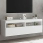 vidaXL Muebles de TV de pared con luces LED 2 uds blanco 60x30x40 cm vidaXL Muebles de TV de pared con luces LED 2 uds blanco 60x30x40 cm