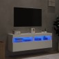 vidaXL Muebles de TV de pared con luces LED 2 uds blanco 60x30x40 cm vidaXL Muebles de TV de pared con luces LED 2 uds blanco 60x30x40 cm