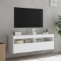 vidaXL Muebles de TV de pared con luces LED 2 uds blanco 60x30x40 cm vidaXL Muebles de TV de pared con luces LED 2 uds blanco 60x30x40 cm