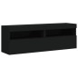 vidaXL Muebles de TV de pared con luces LED 2 uds negro 60x30x40 cm