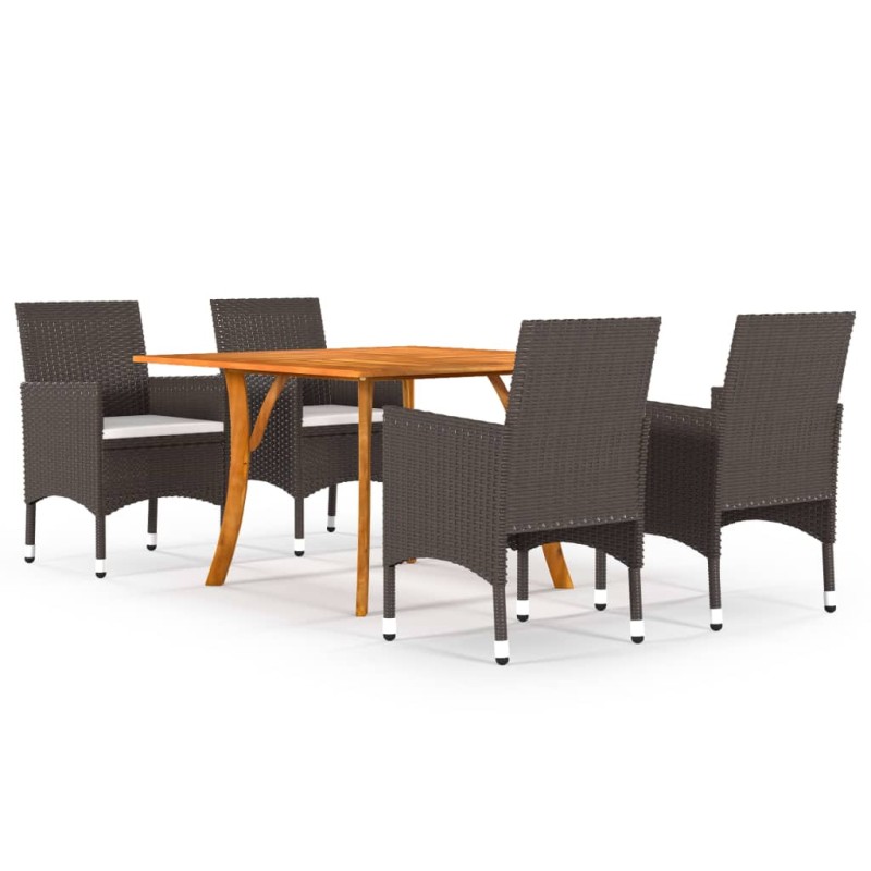 vidaXL Juego de comedor para jardín de 5 piezas marrón vidaXL Juego de comedor para jardín de 5 piezas marrón