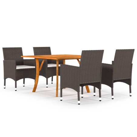 vidaXL Juego de comedor para jardín de 5 piezas marrón