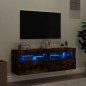 vidaXL Muebles TV de pared luces LED 2 uds roble ahumado 60x30x40 cm vidaXL Muebles TV de pared luces LED 2 uds roble ahumado 60x30x40 cm