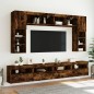 vidaXL Muebles TV de pared luces LED 2 uds roble ahumado 60x30x40 cm vidaXL Muebles TV de pared luces LED 2 uds roble ahumado 60x30x40 cm