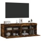 vidaXL Muebles TV de pared luces LED 2 uds roble ahumado 60x30x40 cm vidaXL Muebles TV de pared luces LED 2 uds roble ahumado 60x30x40 cm