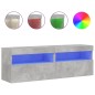 vidaXL Muebles TV de pared luces LED 2 uds gris hormigón 60x30x40 cm vidaXL Muebles TV de pared luces LED 2 uds gris hormigón 60x30x40 cm