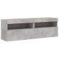 vidaXL Muebles TV de pared luces LED 2 uds gris hormigón 60x30x40 cm vidaXL Muebles TV de pared luces LED 2 uds gris hormigón 60x30x40 cm
