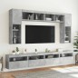 vidaXL Muebles TV de pared luces LED 2 uds gris hormigón 60x30x40 cm vidaXL Muebles TV de pared luces LED 2 uds gris hormigón 60x30x40 cm