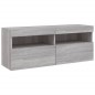 vidaXL Mueble de TV de pared con luces LED gris Sonoma 100x30x40 cm