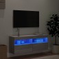 vidaXL Mueble de TV de pared con luces LED gris Sonoma 100x30x40 cm