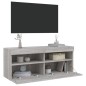 vidaXL Mueble de TV de pared con luces LED gris Sonoma 100x30x40 cm