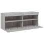 vidaXL Mueble de TV de pared con luces LED gris Sonoma 100x30x40 cm