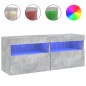 vidaXL Mueble de TV de pared con luces LED gris hormigón 100x30x40 cm
